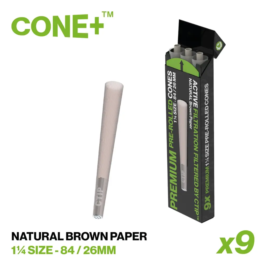 CONE+ 1 ¼ Size - Natural Brown 9-pack