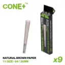 CONE+ 1 ¼ Size - Natural Brown 9-pack