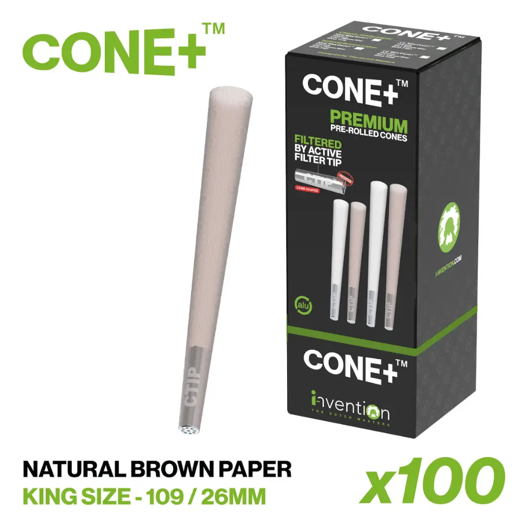 CONE+ King Size - Natural Brown x100