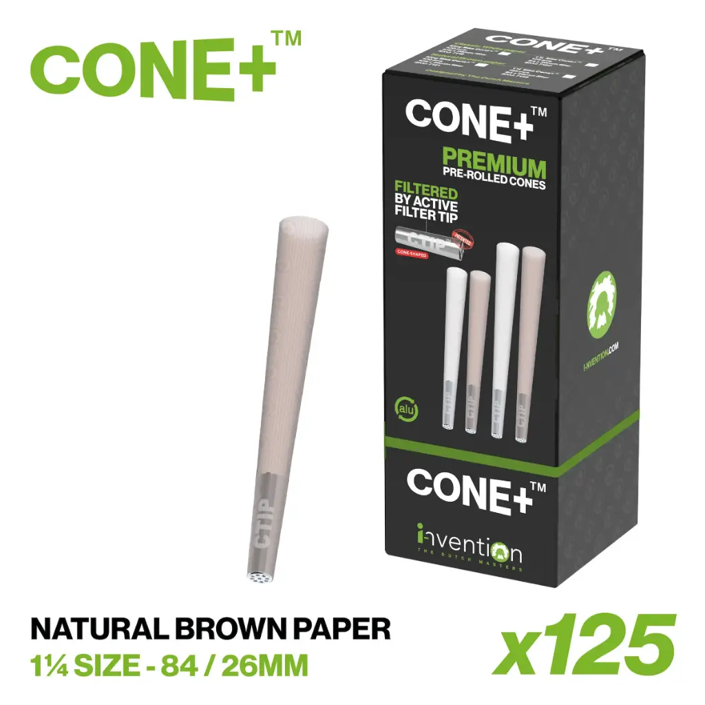 CONE+ 1 ¼ Size - Natural Brown x125