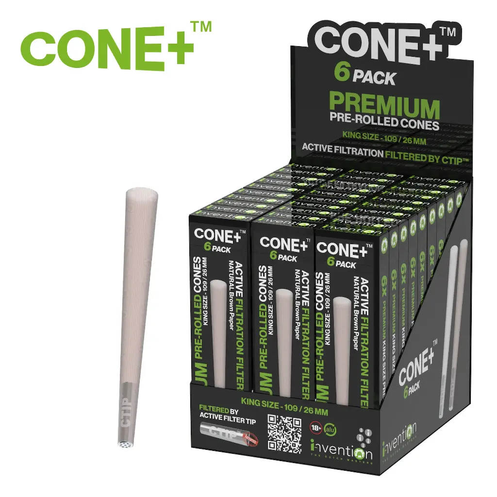CONE+ King Size - Natural Brown 6-pack